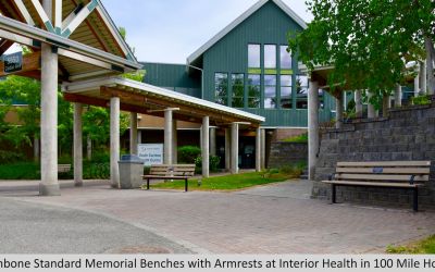 Wishbone Standard Memorial Benches with Armrests at Interior Health in 100 Mile House BC (1)